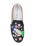 peacock embroidery slip-on sneakers