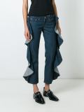 ruffled jeans