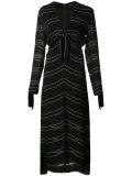 knot detail pinstripe dress