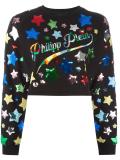 sequin star embroidered sweatshirt