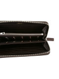 striped trim zipped wallet