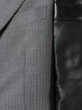 leather-panelled coat