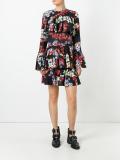 multiple prints ruffled dress