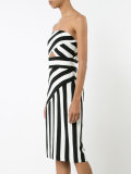 cut-out detail striped dress