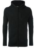 textured zipped hoodie
