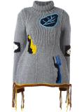 hand-knitted embroidered jumper