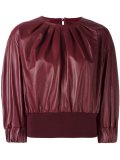 pleated cropped blouse