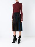 contrast pleated skirt