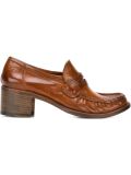 chunky heel penny loafers 