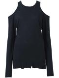 shoulder cutout knitted top
