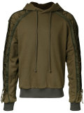 embroidered drawstring detail hoodie