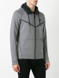 logo hooded cardigan