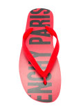 branded sole flip flops