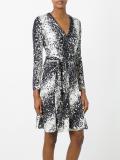 abstract print wrap dress