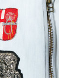 embroidered denim waistcoat 