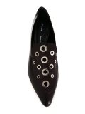 grommet embellished loafers