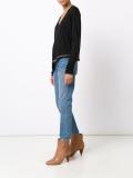 V-neck longsleeved blouse