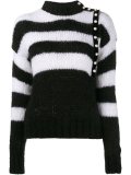 pearl button striped sweater