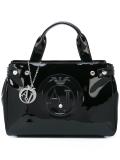 embossed logo tote bag