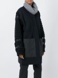 knit sleeve buttone-up coat