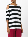 striped cut-out T-shirt