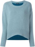 colour block long sleeve sweater