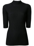 pleated cropped sleeves jumper 