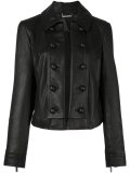 double breasted leather jacket 
