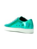 high-shine lace-up sneakers