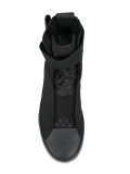 perforated trim lace up trainers 