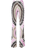 printed flared trousers