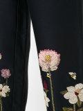 embroidered flower cropped trousers 