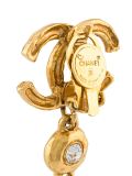 CC dangle clip-on earrings