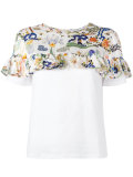 floral print insert T-shirt