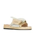 oversized bow metallic sandals