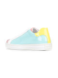 block colour lace-up sneakers