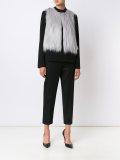 furred effect cropped gilet