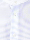 striped band collar shirt