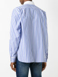 high neck striped shirt