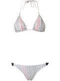 embroidered triangle bikini set