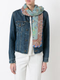 floral checked print scarf