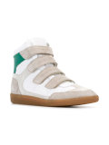 strap fastening hi-top sneakers