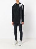 striped detail hoodie