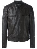 zipped leather jacket 