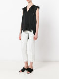 zip detail shift blouse