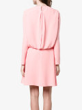 draped long sleeve dress