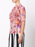 ruffled front shortsleeved blouse