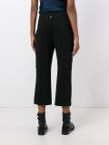 drop-crotch flared cropped trousers