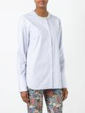 embellished neck striped shirt