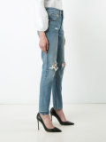 distressed high-rise jeans 